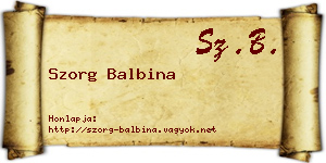 Szorg Balbina névjegykártya